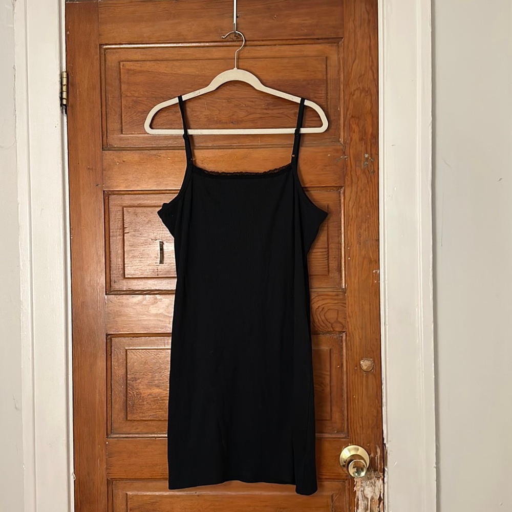 Aerie Ribbed lace trim bodycon dress